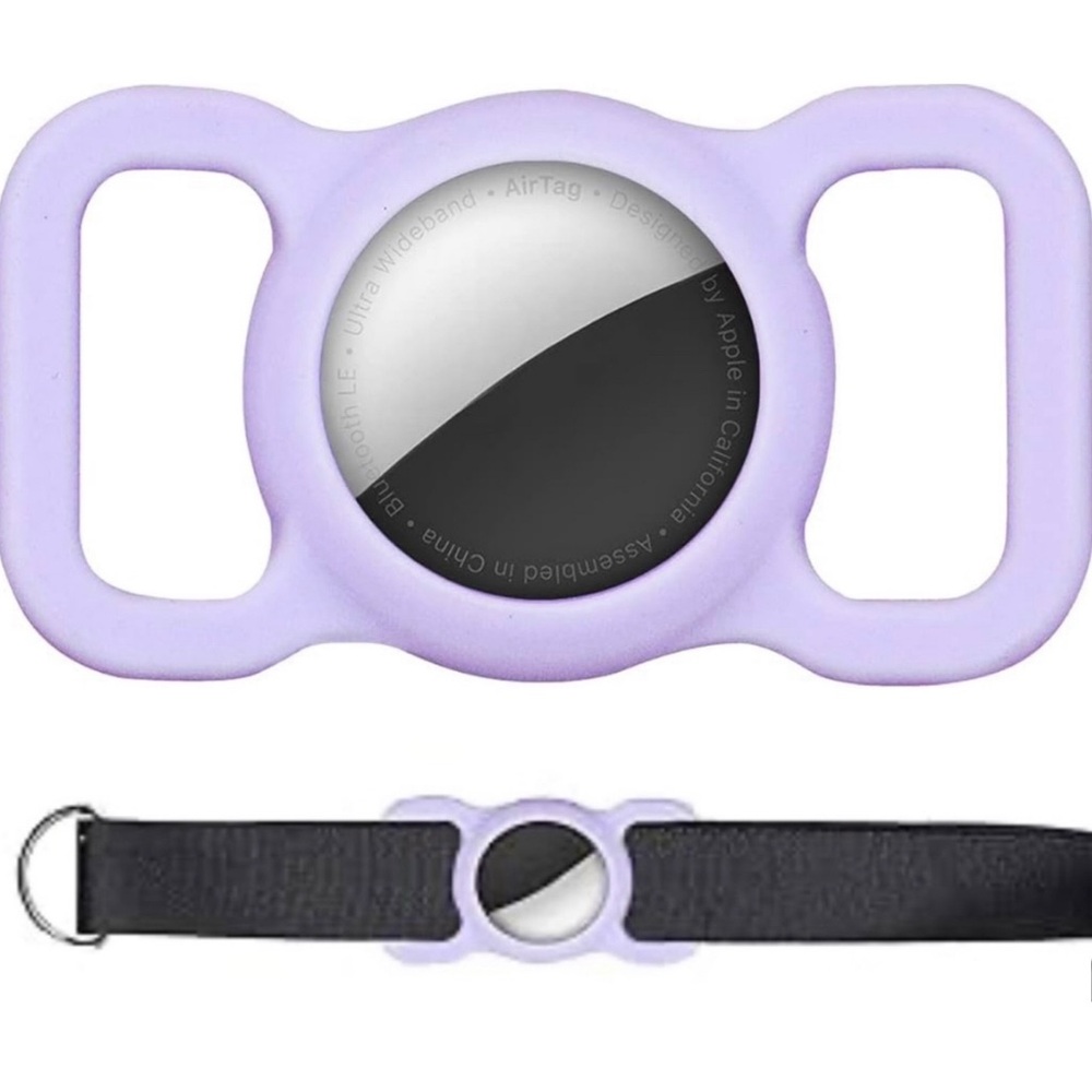 💞 New Purple Silicone Pet AirTag Holder for Puppy Dog & Cat Collars